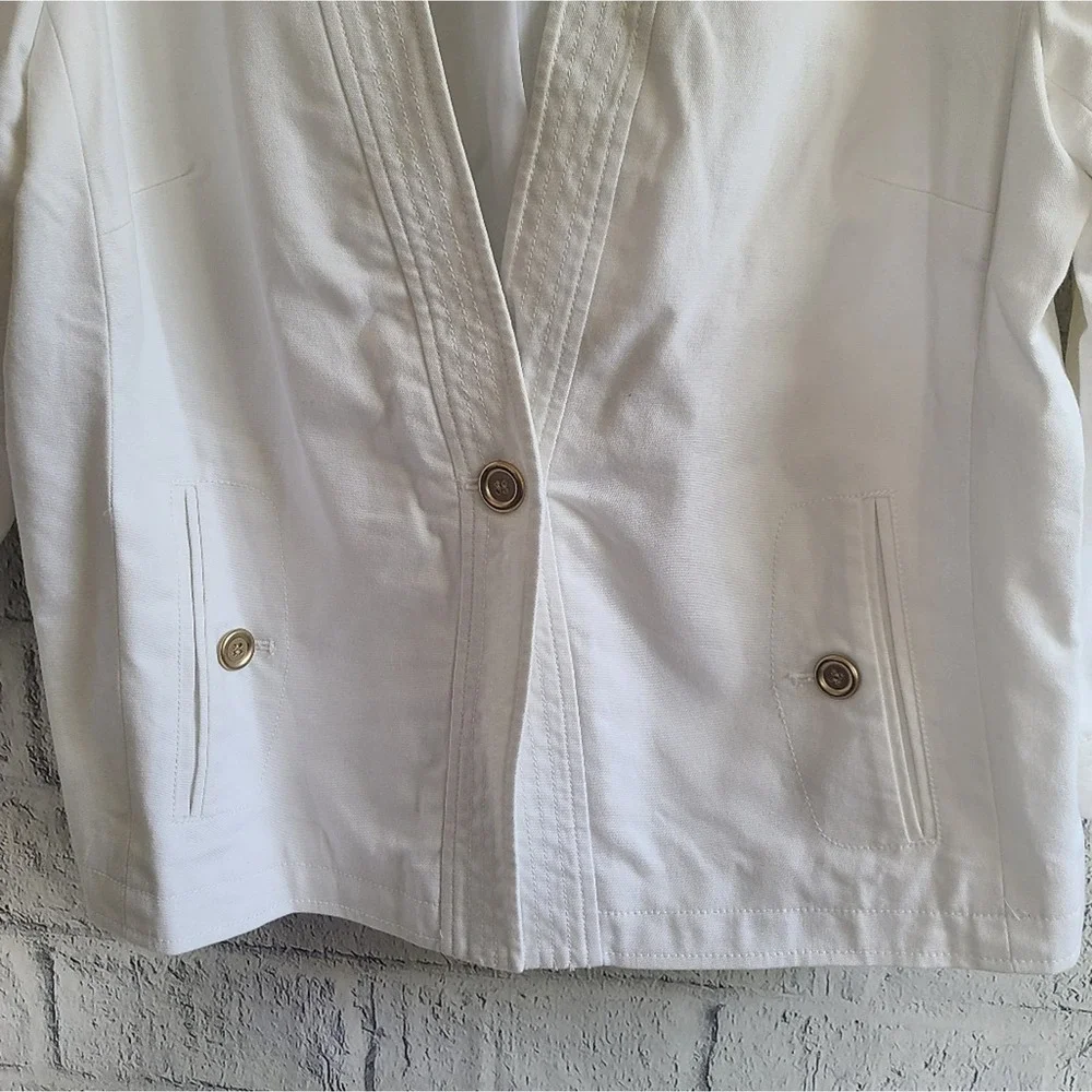 Talbots White Gold Button Blazer Size 20 - Picture 4 of 10